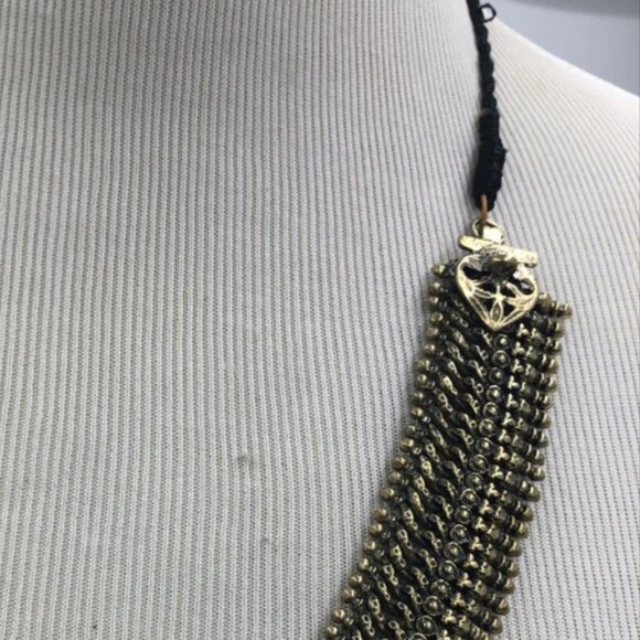 Afghan Vintage Choker Metal Necklace, Statement Choker, Traditional Handmade - Picture 5 of 9